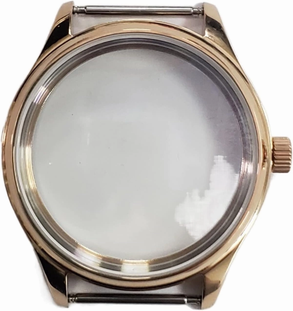 Watch Sapphire Case Glass Real 316L Stainless Steel PVD Rose Gold Manual Winding Movement 316L Stainless Steel Compatible with Bomax Marina 44mm Watch Cases