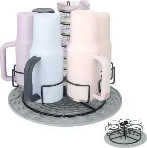 Water Bottle Organizer for Stanley Cup 20oz 30oz 40oz Tumbler with Handle,Rotatable Bottle Rack Dryer with Tumbler Lid Organizer Holder, Storage for Stanley Cup, Owala Water Bottle