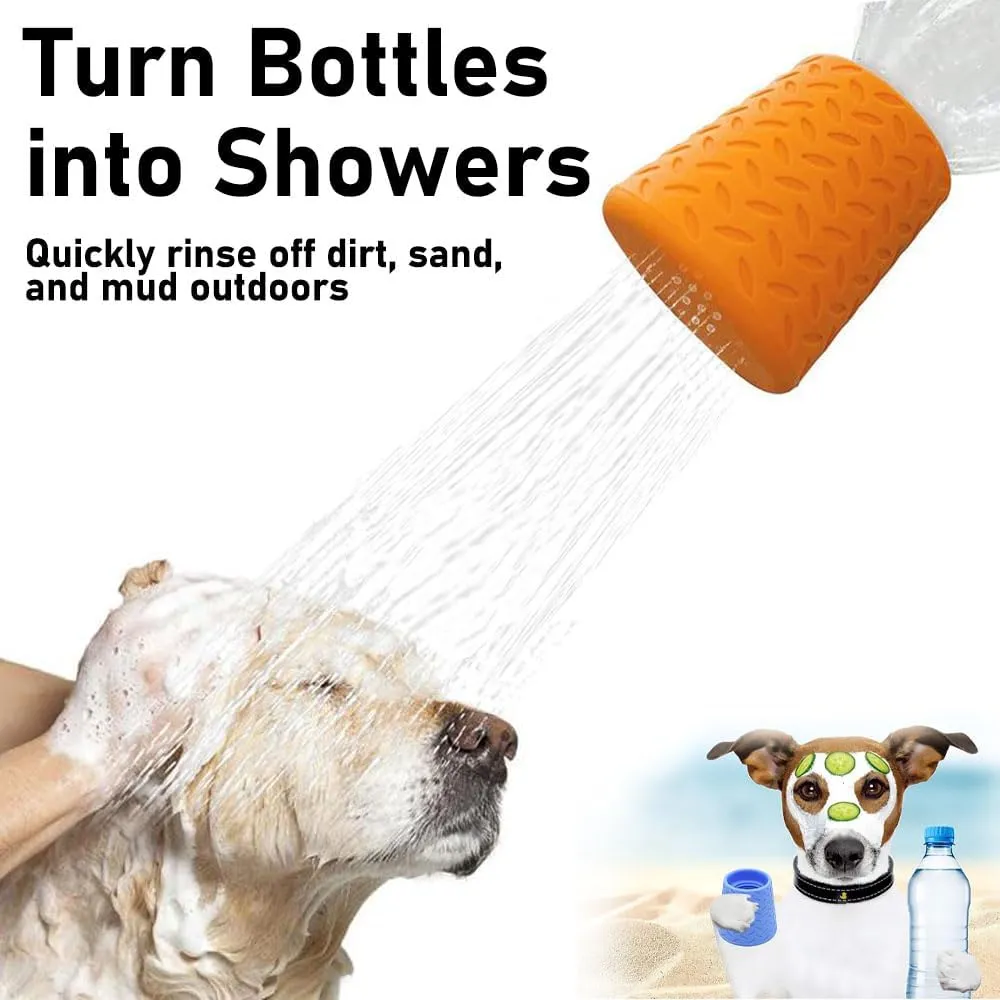 Water Bottle Rain Attachment, Shower to Go for Dogs, Portable Outdoor Shower for Camping, Hiking, Beach - Fits Most Plastic Mineral Water Bottle