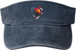We Heart America and Papua New Guinea Love Forever Sun Visor Hats Adjustable Baseball Cap for Women Men Sun Hat Golf Caps