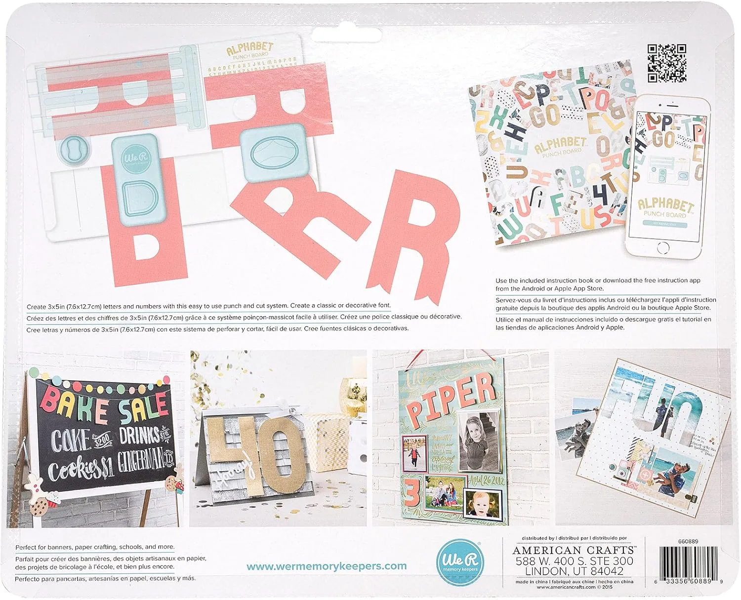 We R Memory Keepers Alphabet Punch Board, Easy-to-Use, Create Custom DIY Crafting Projects, Banners, Signs, Cards, Scapbooking, Journaling, Printmaking, and More