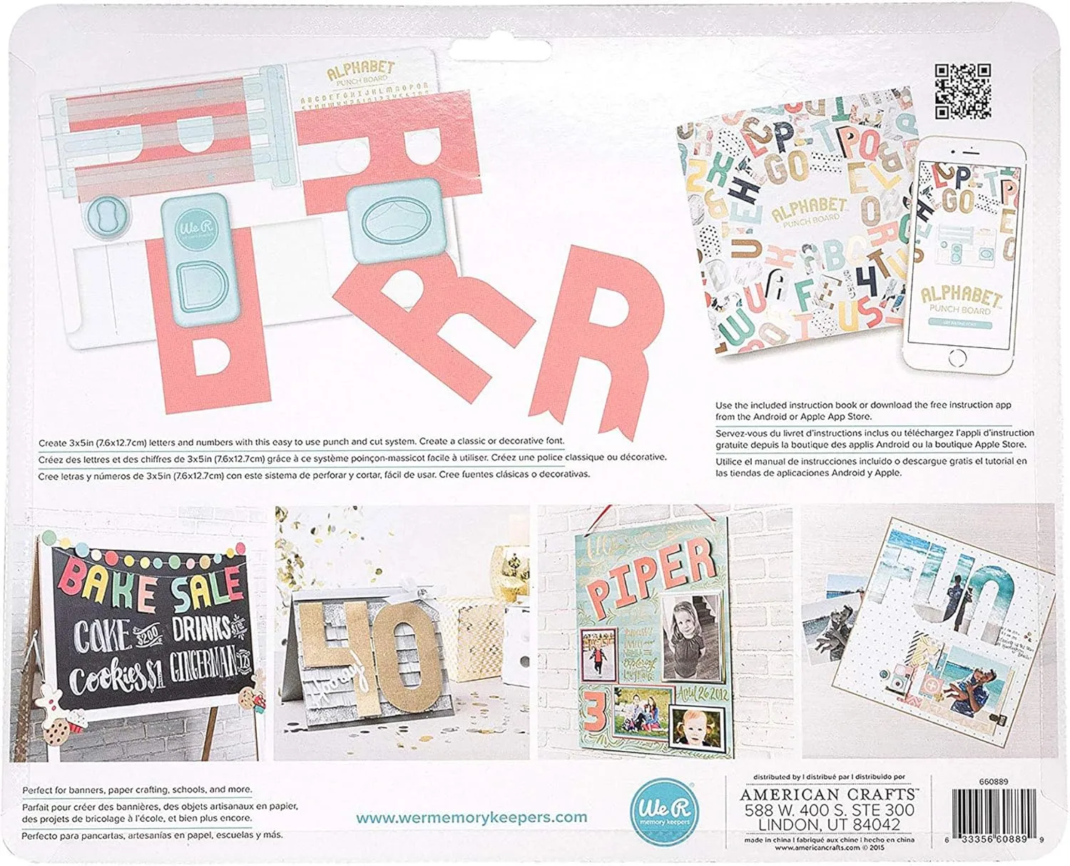 We R Memory Keepers Alphabet Punch Board, Easy-to-Use, Create Custom DIY Crafting Projects, Banners, Signs, Cards, Scapbooking, Journaling, Printmaking, and More