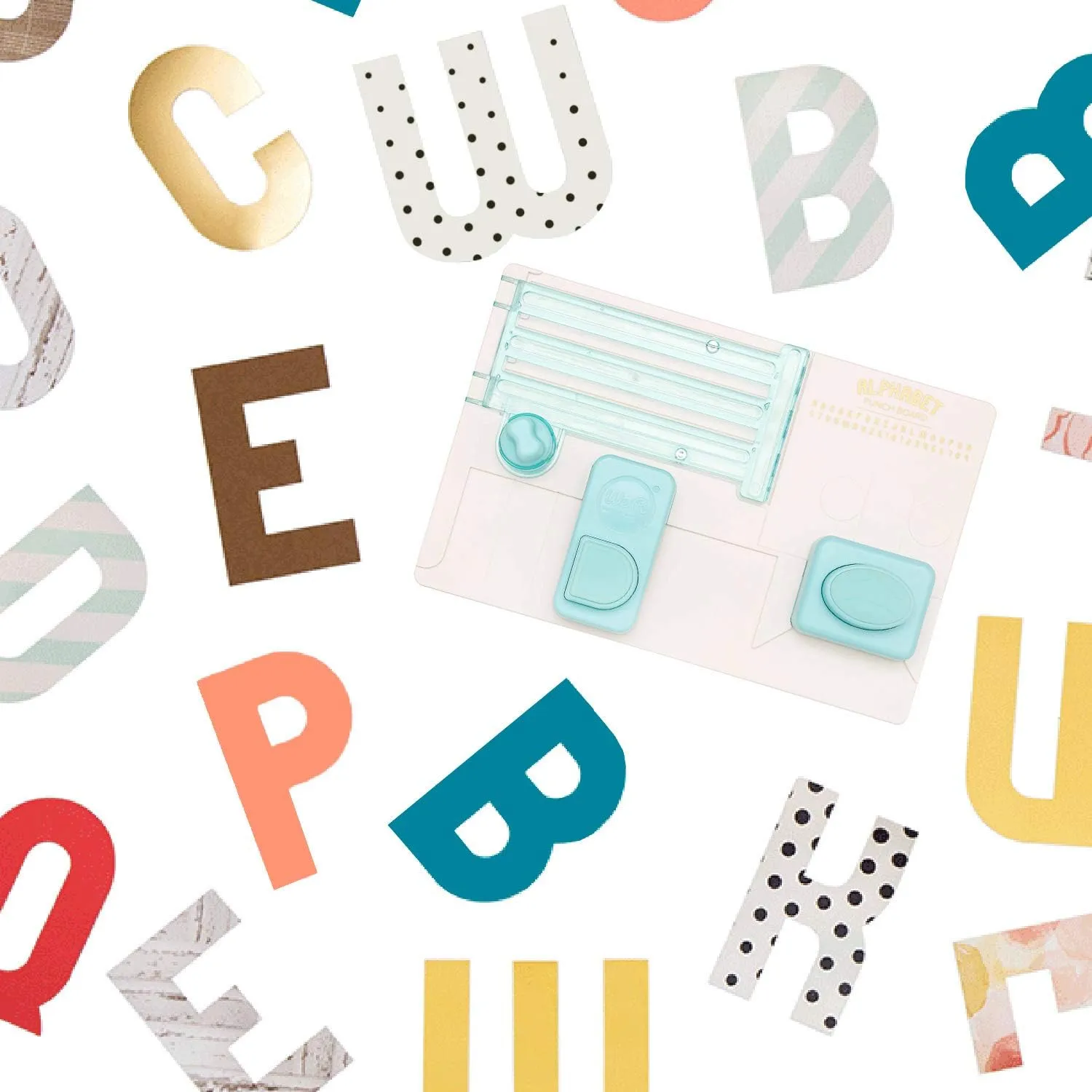We R Memory Keepers Alphabet Punch Board, Easy-to-Use, Create Custom DIY Crafting Projects, Banners, Signs, Cards, Scapbooking, Journaling, Printmaking, and More