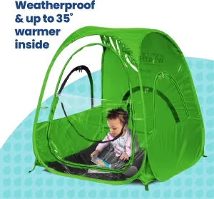 WeatherPod® Deluxe Mini Pod - Versatile Pop-Up Tent for Kids, Pets - Stay Warm, Dry and Out of The Sun - Full Roof for Extra Shade - Lightweight, Set Up in Seconds - (Lime, 36" L x 36" W x 42" H)