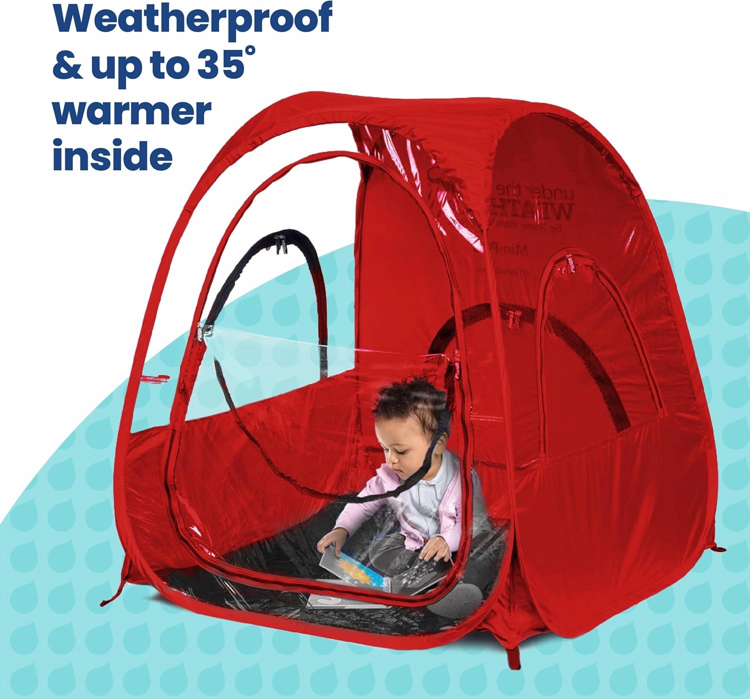 WeatherPod® Deluxe Mini Pod - Versatile Pop-Up Tent for Kids, Pets - Stay Warm, Dry and Out of The Sun - Full Roof for Extra Shade - Lightweight, Set Up in Seconds