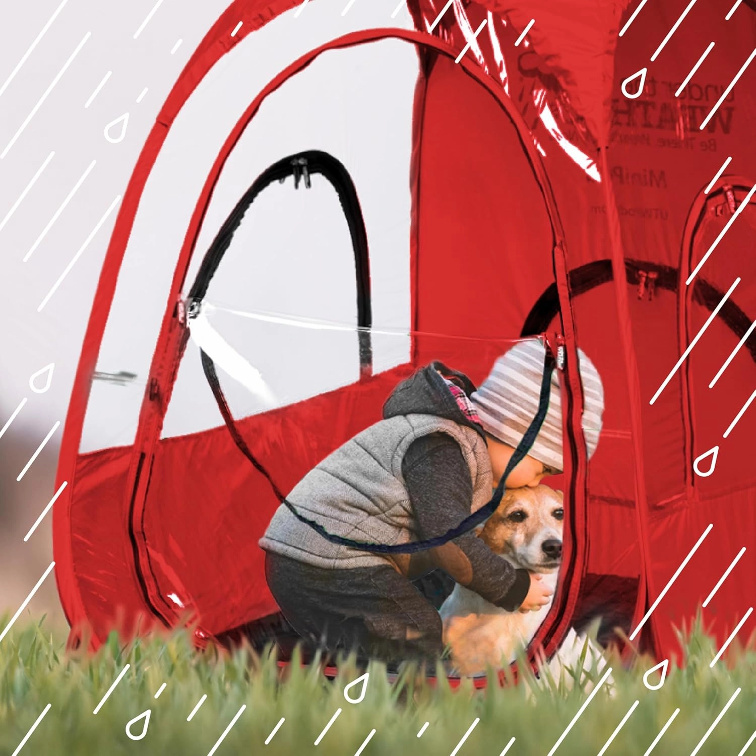 WeatherPod® Deluxe Mini Pod - Versatile Pop-Up Tent for Kids, Pets - Stay Warm, Dry and Out of The Sun - Full Roof for Extra Shade - Lightweight, Set Up in Seconds