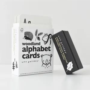 Wee Gallery Woodland Alphabet Flash Cards Set of 26 Baby Early Literacy Toys Baby Gifts Idea Best Seller 0m 