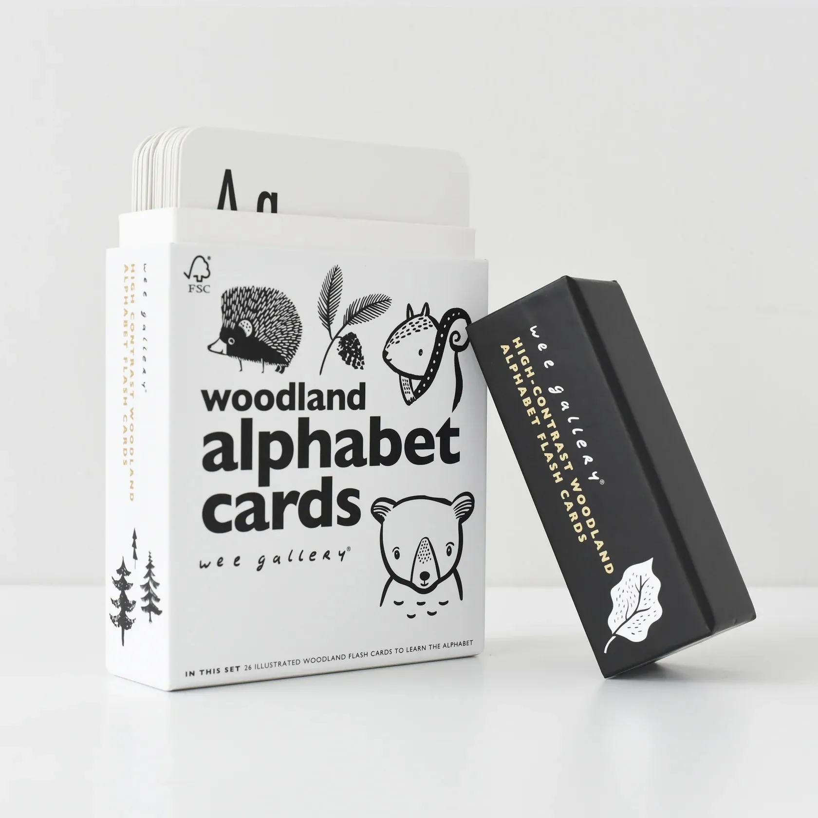 Wee Gallery Woodland Alphabet Flash Cards Set of 26 Baby Early Literacy Toys Baby Gifts Idea Best Seller 0m 