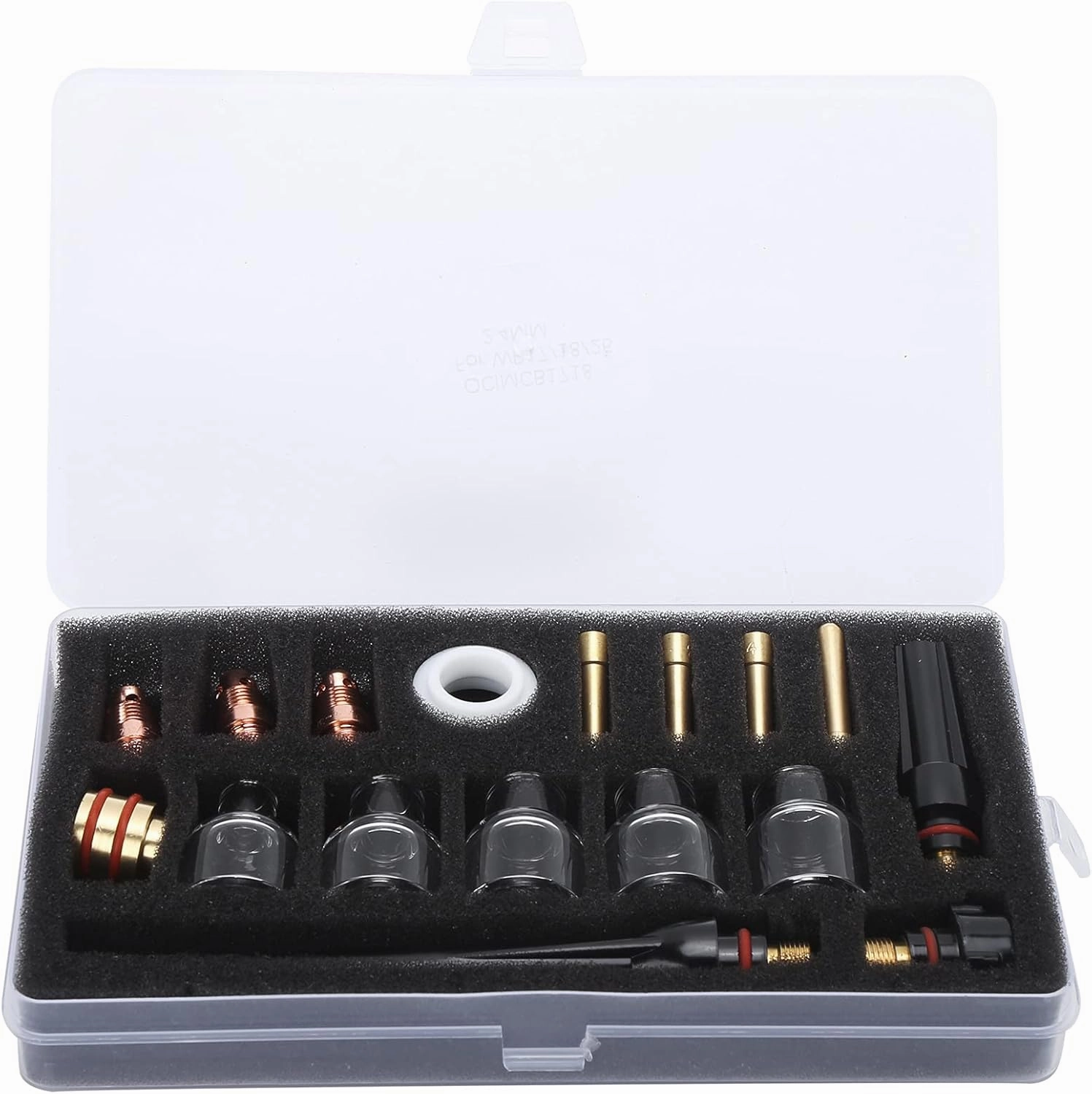 Welding Torch Accessories Kit for WP 17/18/26, Includes Glass Cup Nozzle, Tungsten Clamp, Tail, Silicone Ring, Consumables Pack for Argon Welding