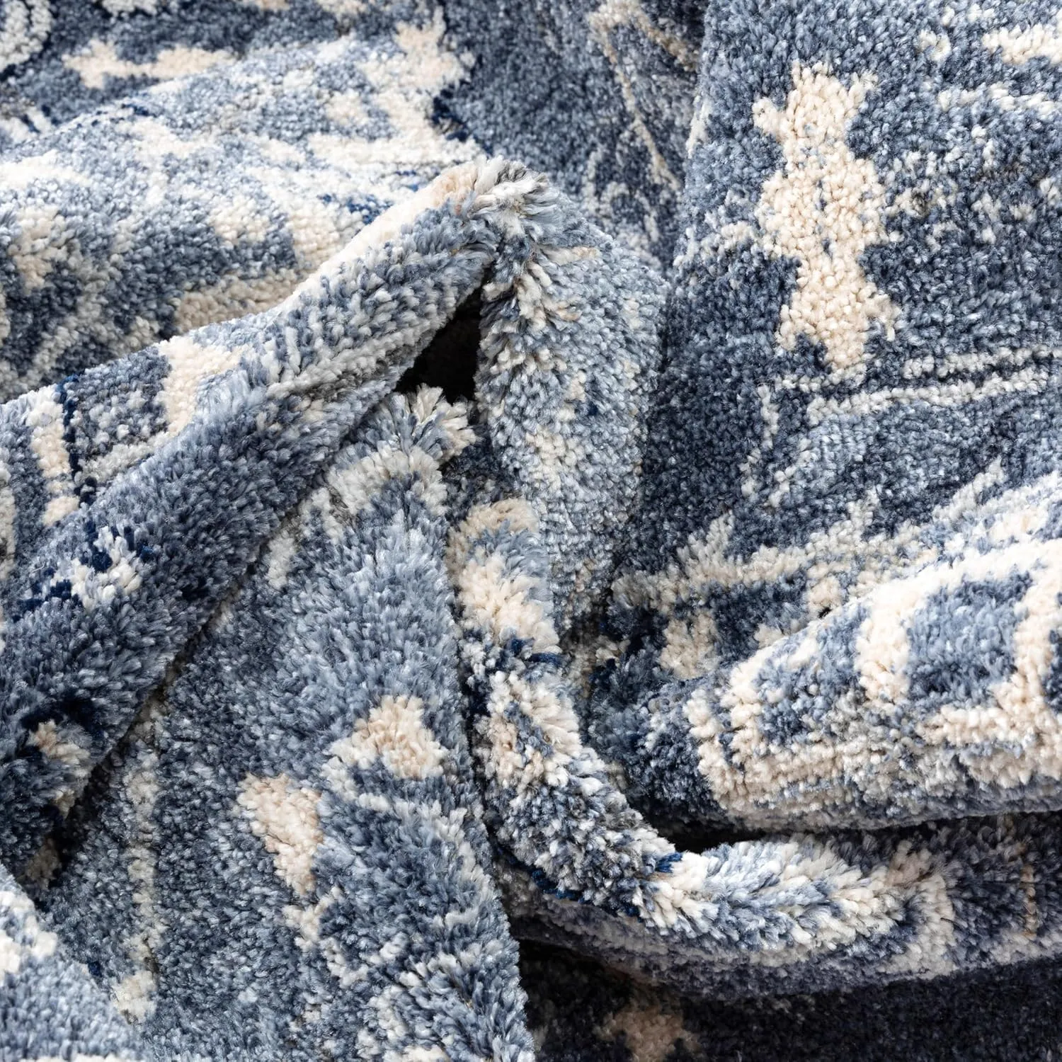 Well Woven Custom Size Hallway & Stair Runner - Omaha Camilla Medallion Denim Blue 27 Inches Wide x 17 Feet Long Runner (27" x 17' Runner) Rug - Kid & Pet Friendly, Easy to Clean, Soft Pile