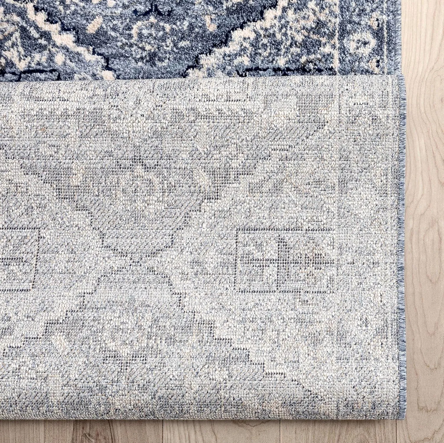 Well Woven Custom Size Hallway & Stair Runner - Omaha Camilla Medallion Denim Blue 27 Inches Wide x 17 Feet Long Runner (27" x 17' Runner) Rug - Kid & Pet Friendly, Easy to Clean, Soft Pile