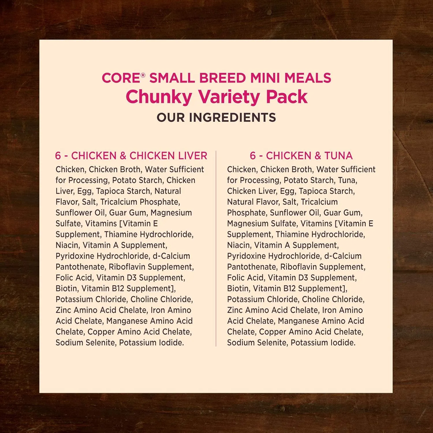 Wellness Core Grain Free Small Breed Mini Meals Chunky Variety Pack, 3 oz (Pack of 12)