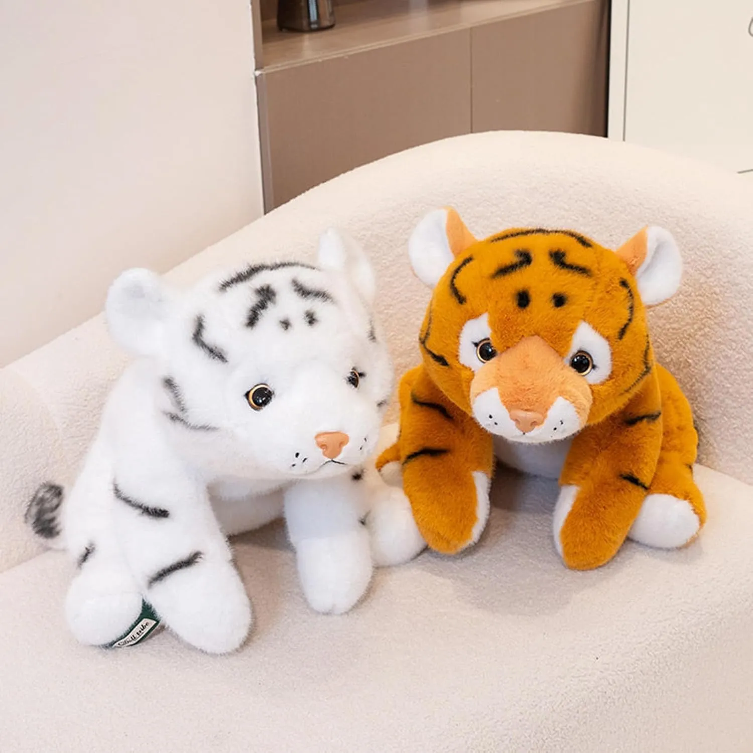 White Tiger Weighted Stuffed Animals,17.7 Inch Weighted Tiger Plush Toy Pillow,Soft Stuffed Tigers Plushies Toys Plush Throw Pillow Gifts for Adults, Kids, Boys and Girls
