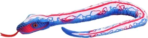 Wild Republic Vibe Brights Snake Blue, Light and Sound, 54 inches, Gift for Kids, Plush Toy, Fill is Spun Recycled Water Bottles