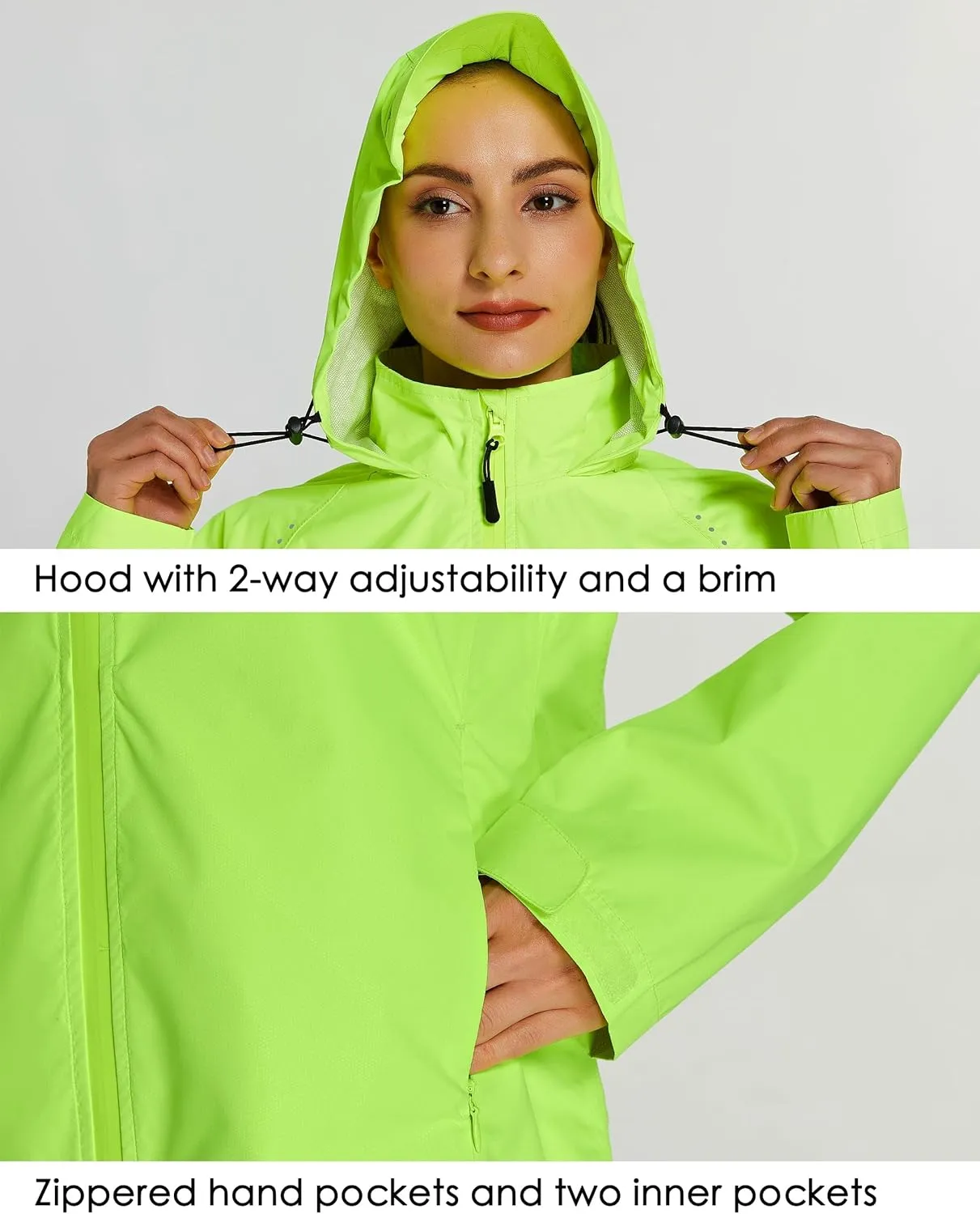 Willit Women's Cycling Running Jackets Rain Windproof Jackets Lightweight Windbreaker Bike Hiking Jacket Packable Hooded