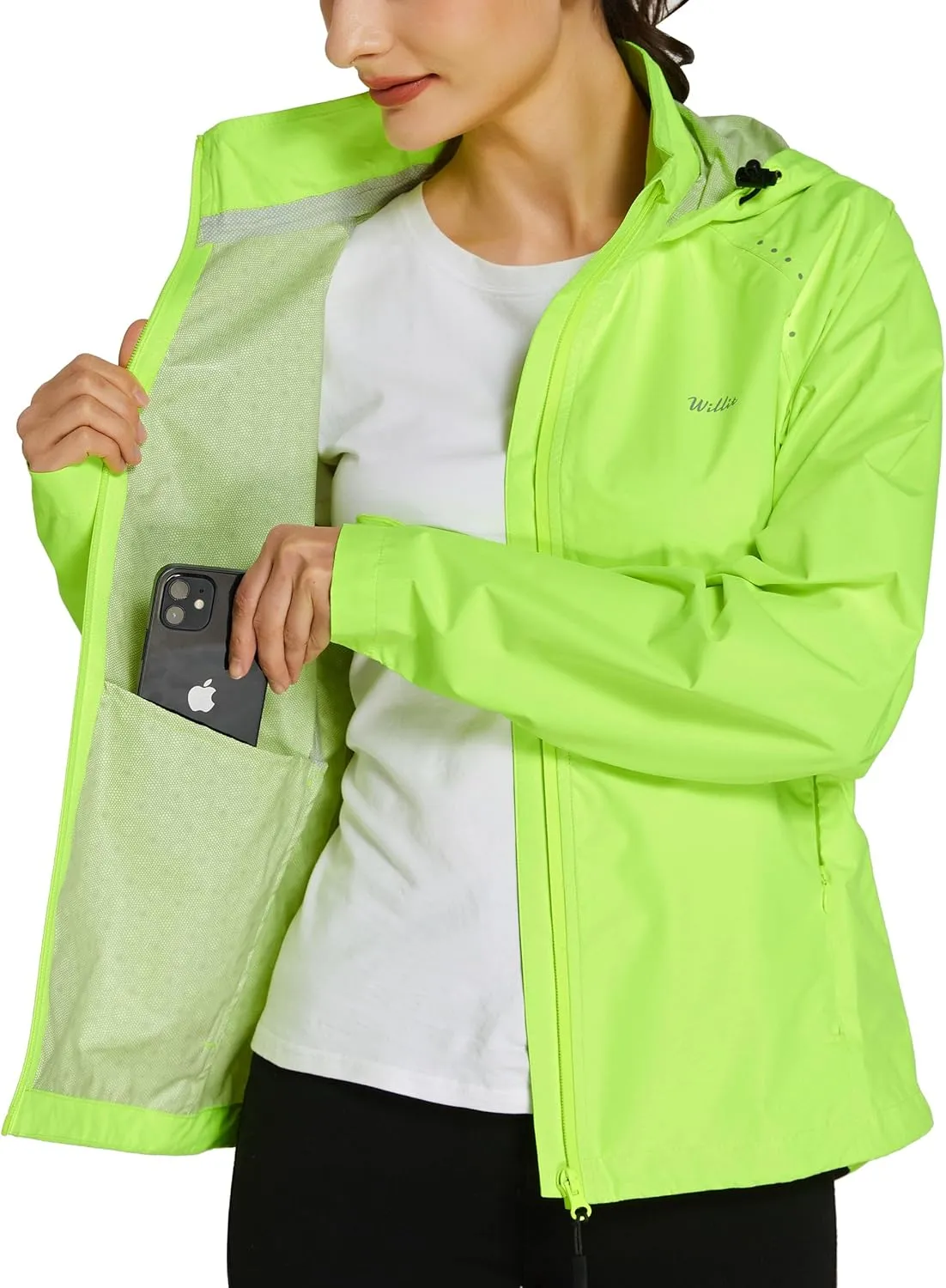 Willit Women's Cycling Running Jackets Rain Windproof Jackets Lightweight Windbreaker Bike Hiking Jacket Packable Hooded