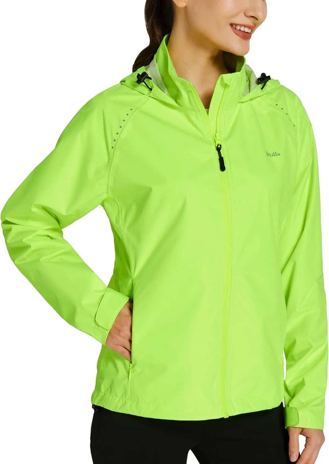 Willit Women's Cycling Running Jackets Rain Windproof Jackets Lightweight Windbreaker Bike Hiking Jacket Packable Hooded