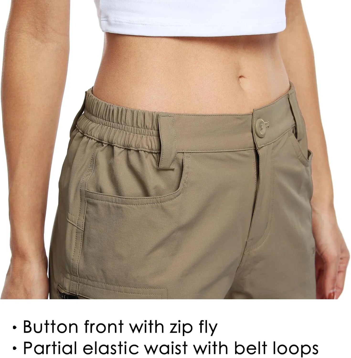 Willit Women's Shorts Hiking Cargo Golf Shorts Outdoor Summer Stretch Shorts with Pockets Water Resistant