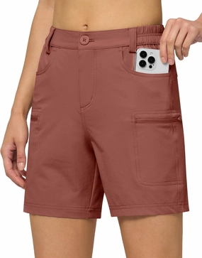 Willit Women's 7" Hiking Golf Shorts Stretch Qucik Dry with Cargo Pockets Water Resistant Outdoor Summer