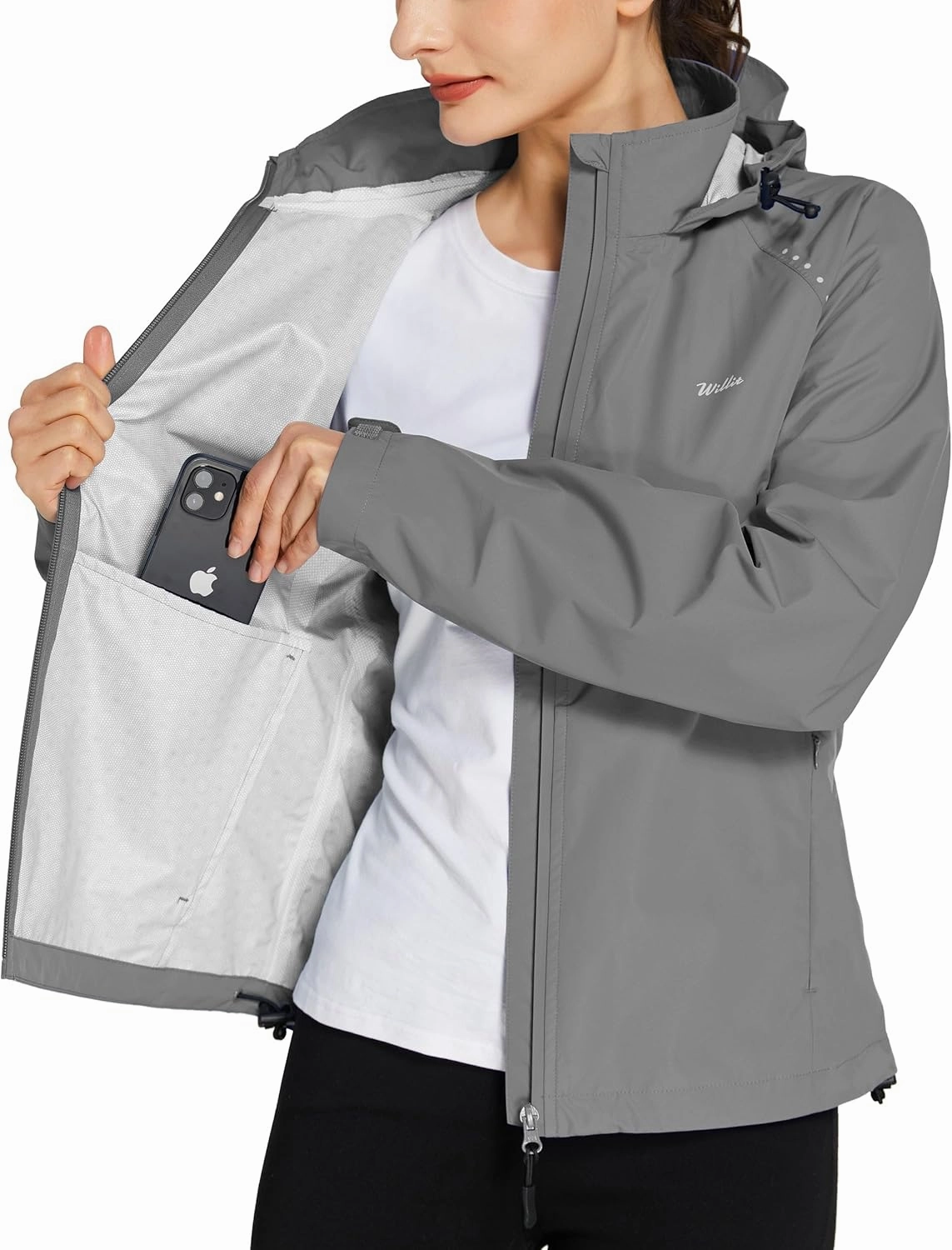 Willit Women's Cycling Running Jackets Rain Windproof Jackets Lightweight Windbreaker Bike Hiking Jacket Packable Hooded