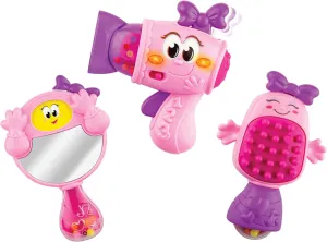 winfun Fashion Tot Beauty Gift Set |Interactive Hairbrush, Mirror and Hair Dryer with Lights and Sound Effects | Suitable for Boys and Girls Ages 6 Months and Up, Multicolor, 003033