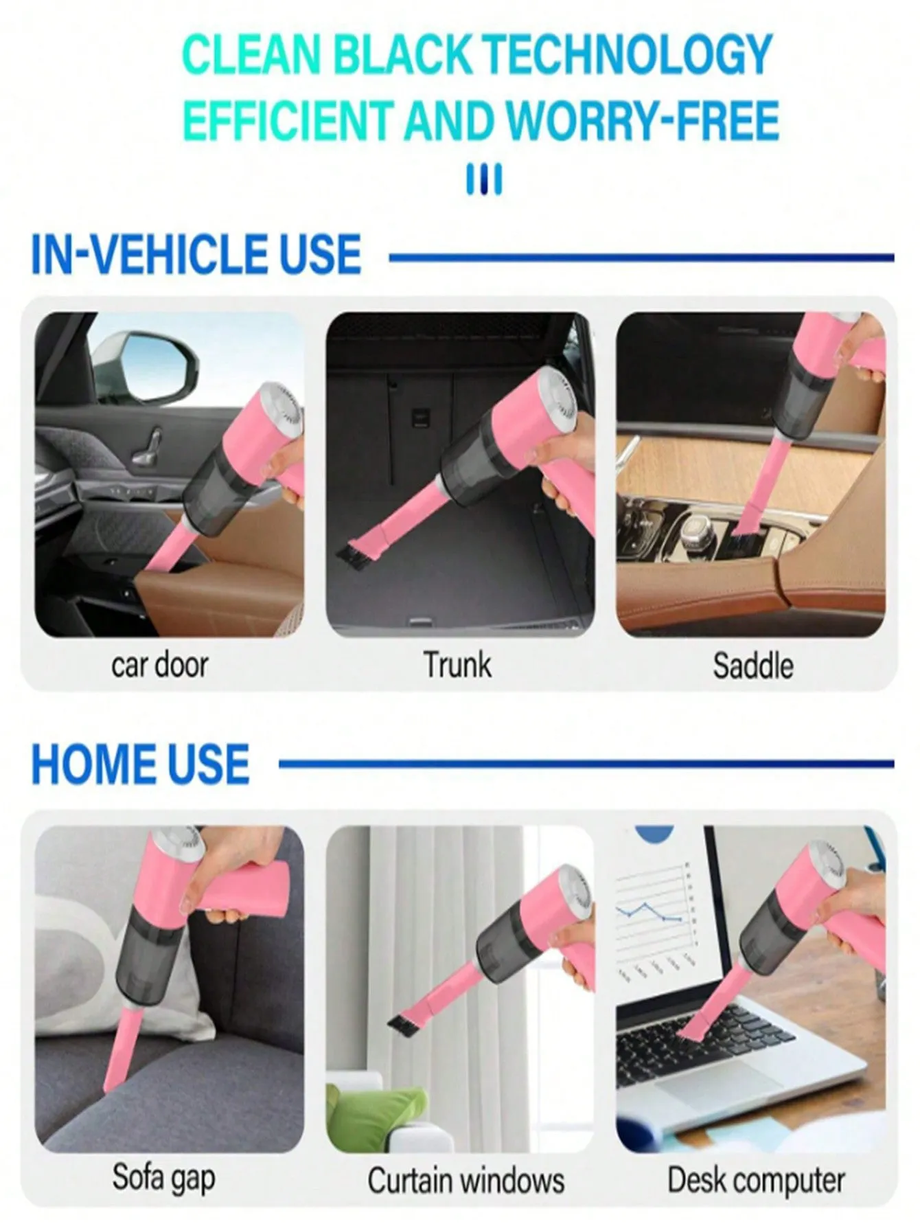 Wireless Hand-Held Vehicle Vacuum Handheld Cordless Handheld Blowers Mini Vacuum Cleaner For Home And Car Super Suction Power Can Be Used For Computerized Cleaning Of Crevices In Car Interiors At Home