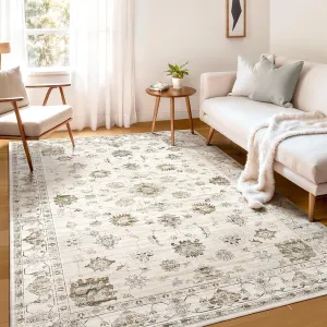WITSHOCK Living Room Area Rugs 5x7: Washable Rug Boho Soft Non-Slip Low Pile Stain Resistant Foldable Carpet for Bedroom Playroom Dining Room Office Kitchen Farmhouse Home Decor Rug-Camel