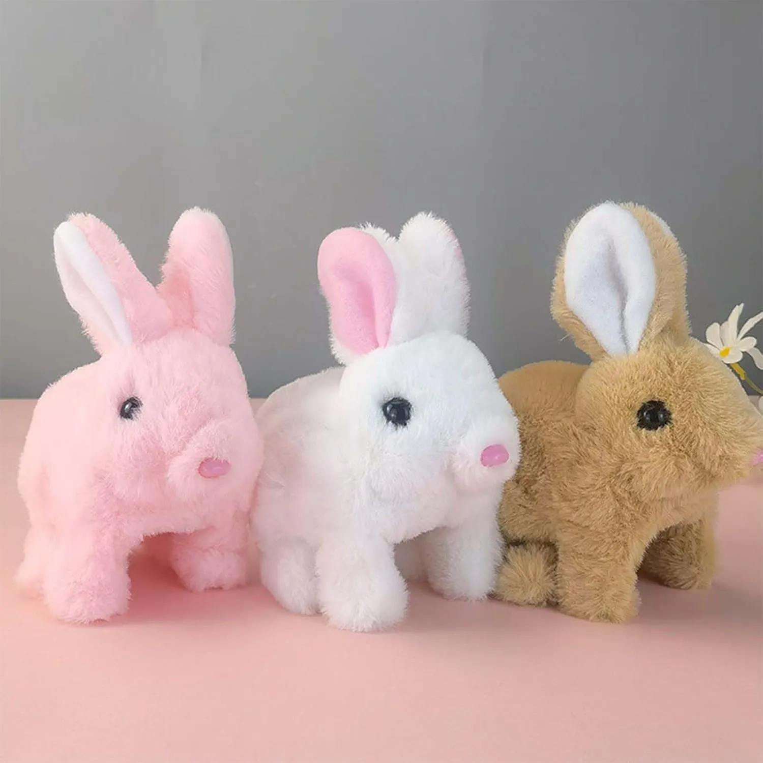 Wollerahorizons Bunny, Wollera Horizons My Realistic Bunny Toy, Kalbooz Realistic Bunny, Interactive Bunny Realistic Bunny - Jumping, Twitching, and Shaking Ears (Brown)