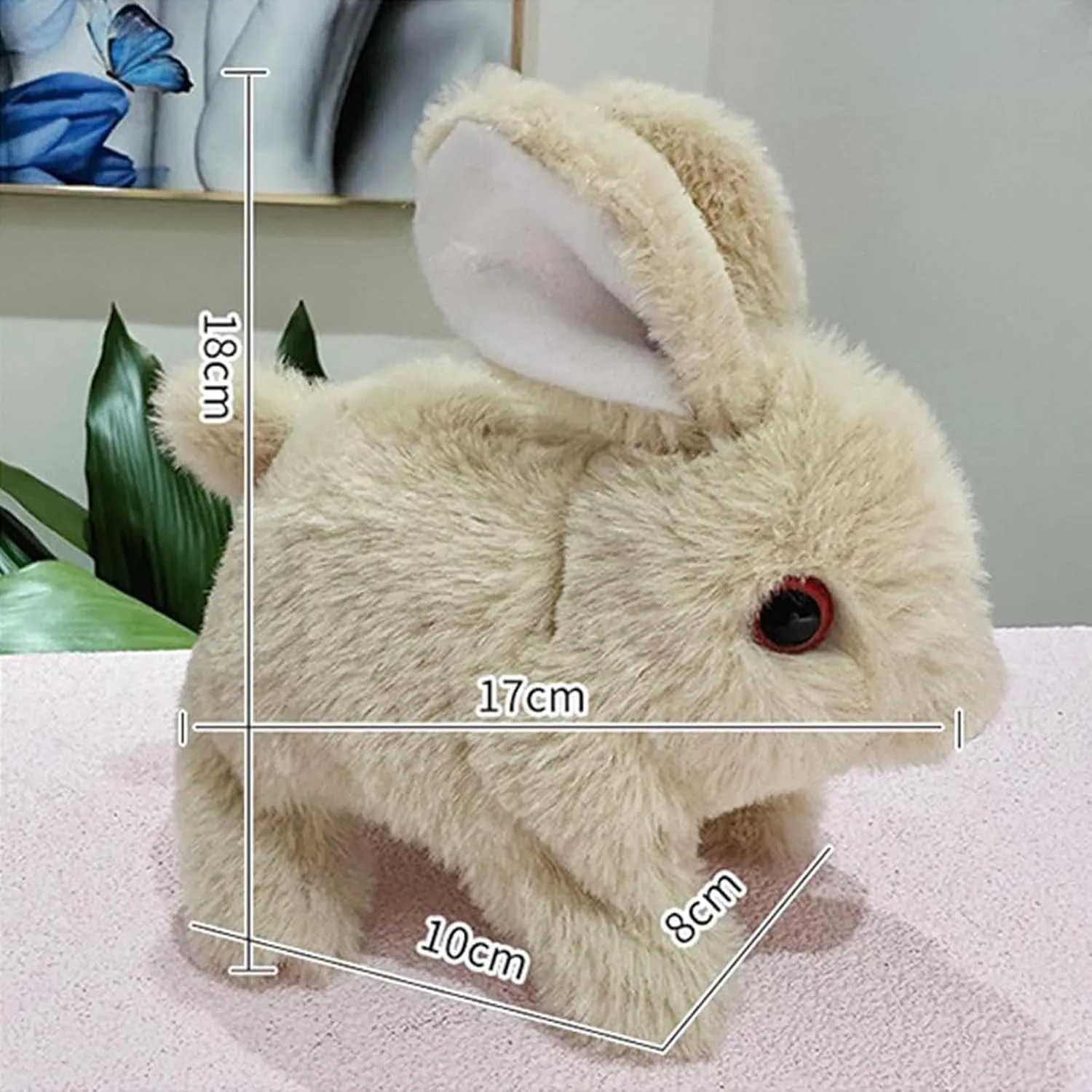 Wollerahorizons Bunny, Wollera Horizons My Realistic Bunny Toy, Kalbooz Realistic Bunny, Interactive Bunny Realistic Bunny - Jumping, Twitching, and Shaking Ears (Brown)