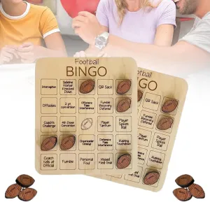 Wooden Football-Themed Sports & Tic-Tac-Toe Board (2PCS)