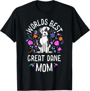 Worlds Best Great Dane Mom Harlequin Dog Mama Puppy Mother T-Shirt