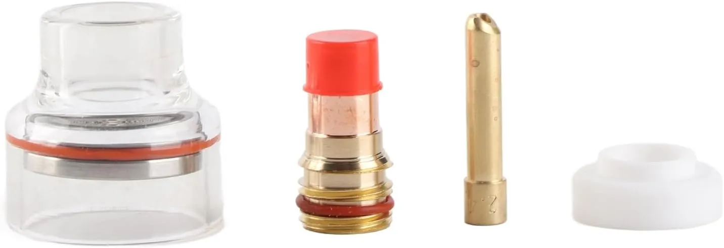 WP Welding Torch Kit, Gas Lens Collet Glass Cup Torch Accessories for WP17/18/26 Argon Arc Welding TIG Gas Lens Collet Body (2.4mm)