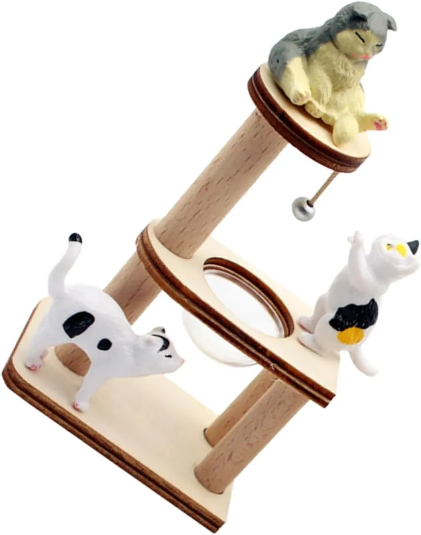 YARNOW 1Set Mini House Cat Tree Model Miniature Furniture for Dollhouse Decoration for Photography Props Cat Model for Living and Bedroom Decor