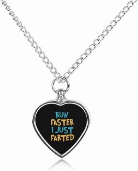 Yepp I Just Farted Pet Ashes Necklace Heart Pendant Mini Case Dog and Cat Cremation Jewelry Keepsake