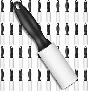 Zhehao 40 Pack Mini Lint Rollers 1200 Sheets Travel Size Lint Removers Portable Roller for Clothes Pet Hair Furniture Couch Carpet Car Seats(Normal Size, 8.85x 1.77 Inches,Black)