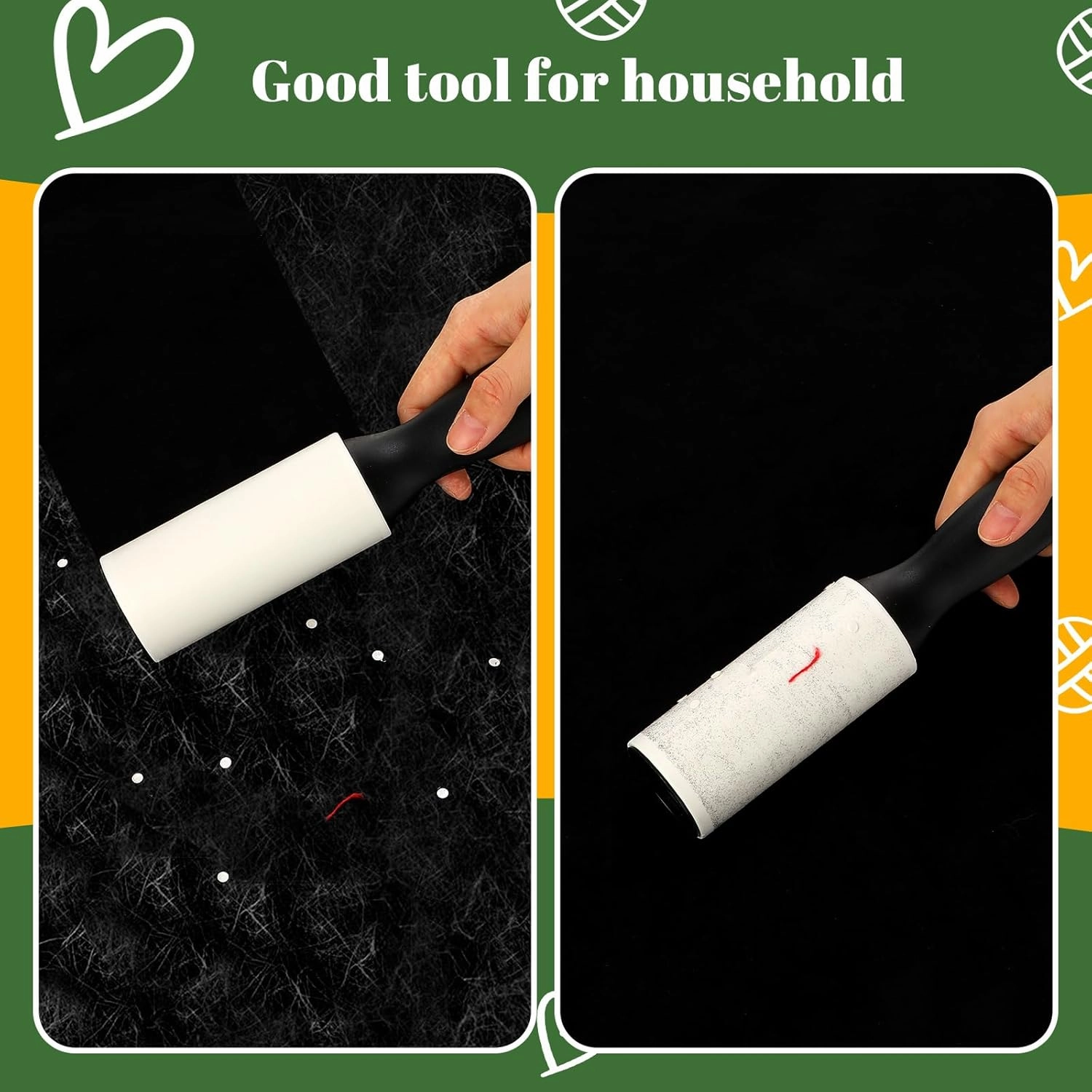 Zhehao 40 Pack Mini Lint Rollers 1200 Sheets Travel Size Lint Removers Portable Roller for Clothes Pet Hair Furniture Couch Carpet Car Seats(Normal Size, 8.85x 1.77 Inches,Black)